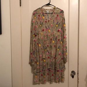 SUNDANCE sheer embroidered dress